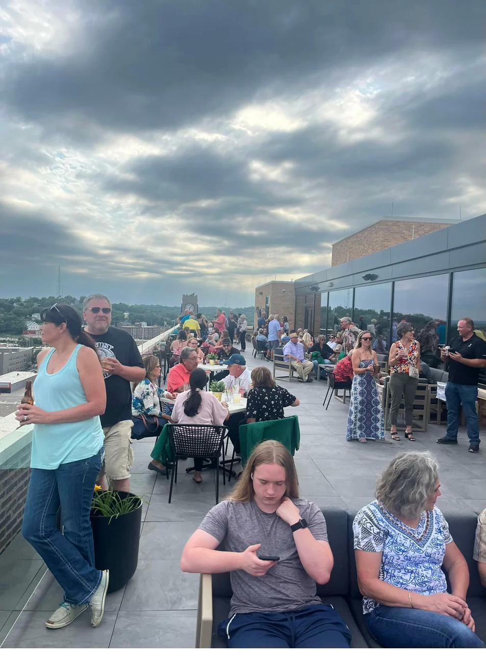 Crowd at rooftop